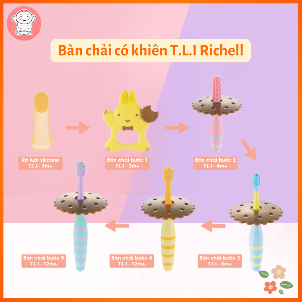 Bàn chải Richell có khiên TLI cho bé