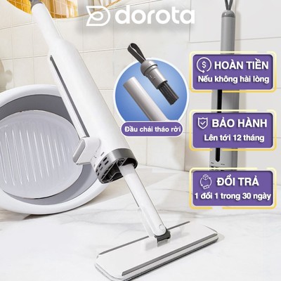 Cây lau nhà tự vắt mini cầm tay lau mặt bếp, xe hơi kèm gạt nước bàn chải và đầu lau tháo rời TB11