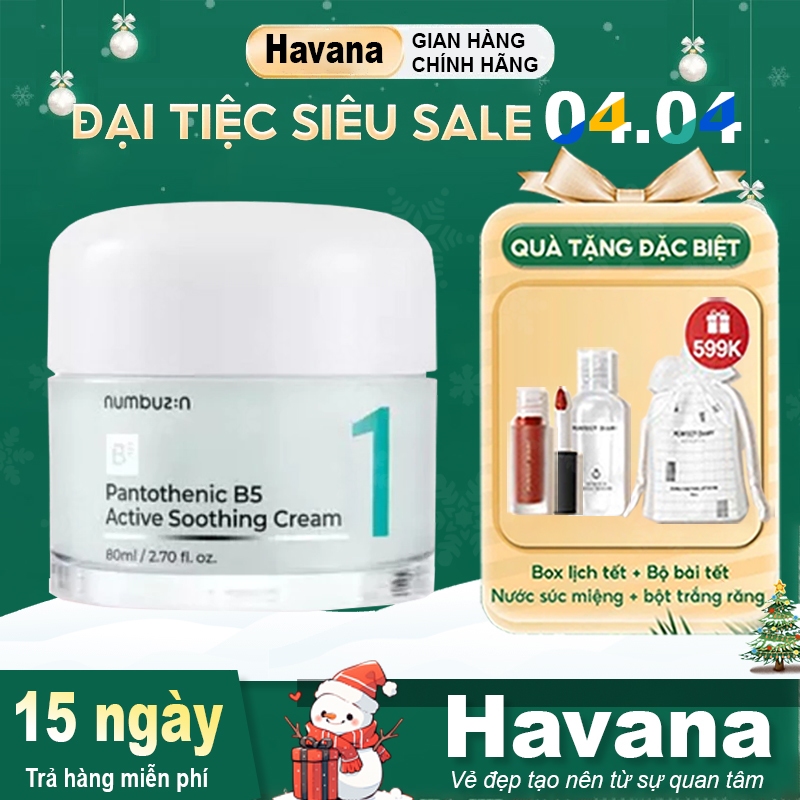 Kem làm dịu da hoạt tính Numbuzin Pantothenic B5 No.1 - 80ml fullbox