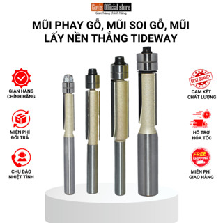 Mũi Phay Gỗ, Mũi Soi Gỗ, Mũi Lấy Nền Thẳng Tideway Ngắn Có Bi AC0201 - Chất Lượng Cao, Độ Bền Tối Ưu