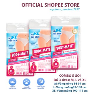 Quần lót Nữ Body Mate (COMBO 5 GÓI), vải TC,Thoải Mái, Mặc 1 Lần Tiện Dụng, Giao Nhanh, hỏa tốc