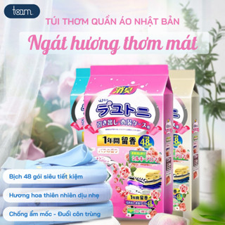Bịch 48 Túi Thơm Hút Ẩm Long Não Hương Hoa Thiên Nhiên Để Tủ Quần Áo, Tủ Giày Chống Ẩm Mốc Trời Nồm