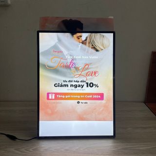 Bảng LED Quảng Cáo Menu A3 Để Bàn, Mặt Kính Cường Lực, Thay Menu Nhanh Chóng | Tân Hải Thái