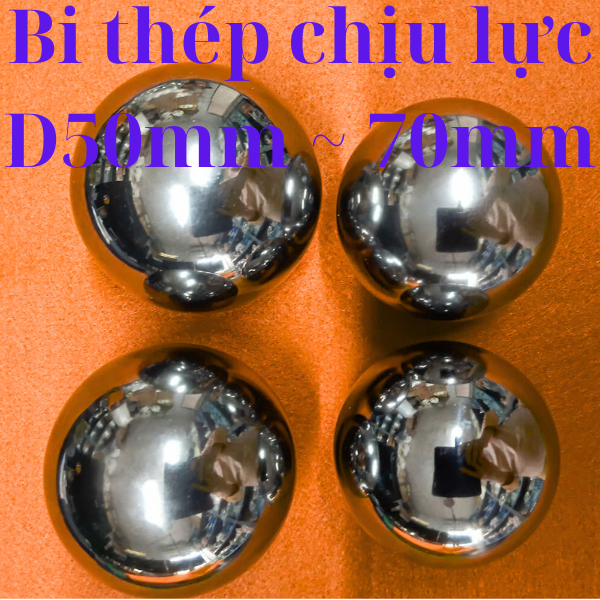Bi sắt, Bi Thép Chịu Lực.(bi đặc ruột). đường kính phi 50mm ( nặng 0.5kg), 63.5mm( nặng 1kg) và 70mm