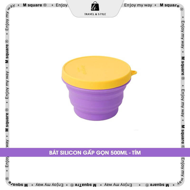 Bát silicon gập gọn bỏ túi cao cấp 500ml Msquare® Chính hãng giá tốt