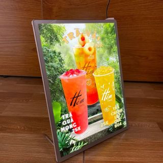 Bảng LED Quảng Cáo Menu A4 Để Bàn, Mặt Kính Cường Lực, Thay Menu Nhanh Chóng | Tân Hải Thái
