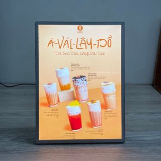 Bảng LED Quảng Cáo Menu A4 Để Bàn, Mặt Kính Cường Lực, Thay Menu Nhanh Chóng | Tân Hải Thái