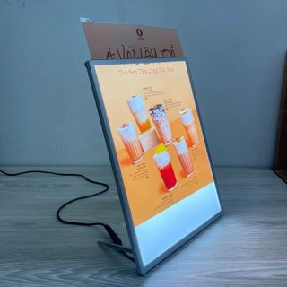 Bảng LED Quảng Cáo Menu A4 Để Bàn, Mặt Kính Cường Lực, Thay Menu Nhanh Chóng | Tân Hải Thái