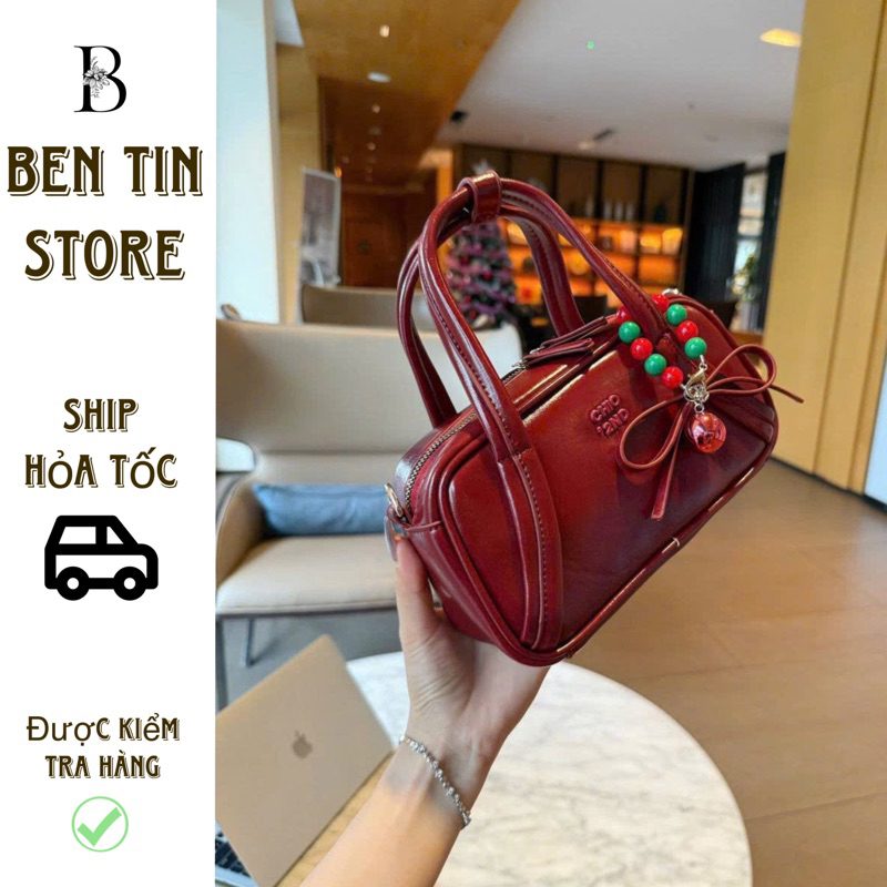 Túi xách Chio 2nd dáng trống màu đỏ hot trend [Ben Tin Store ]