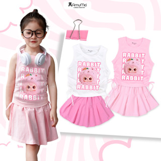 Bộ váy bé gái Baby Three Amymei, áo rút dây croptop, cotton thoáng mát, cho bé 14-48kg VARD_BABY1