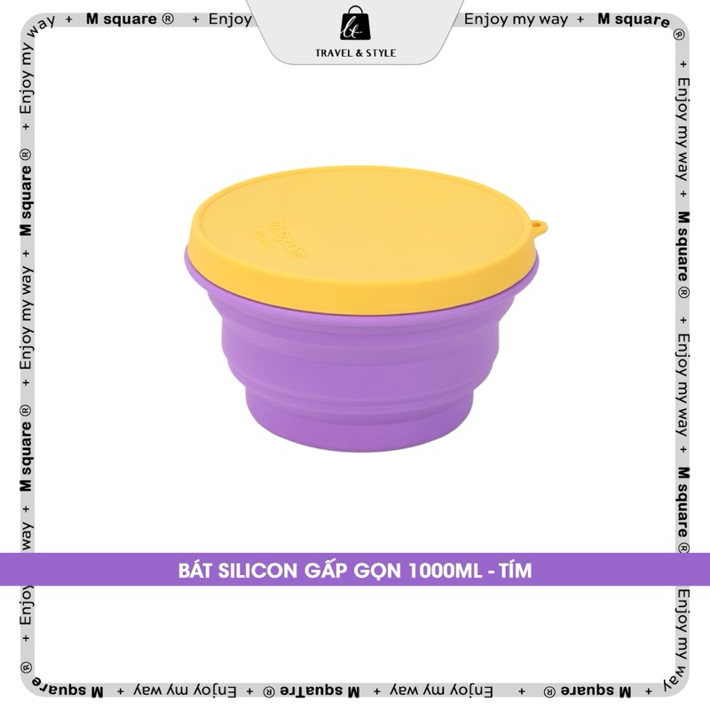 Bát silicon gập gọn bỏ túi cao cấp 1000ml Msquare® Chính hãng giá tốt