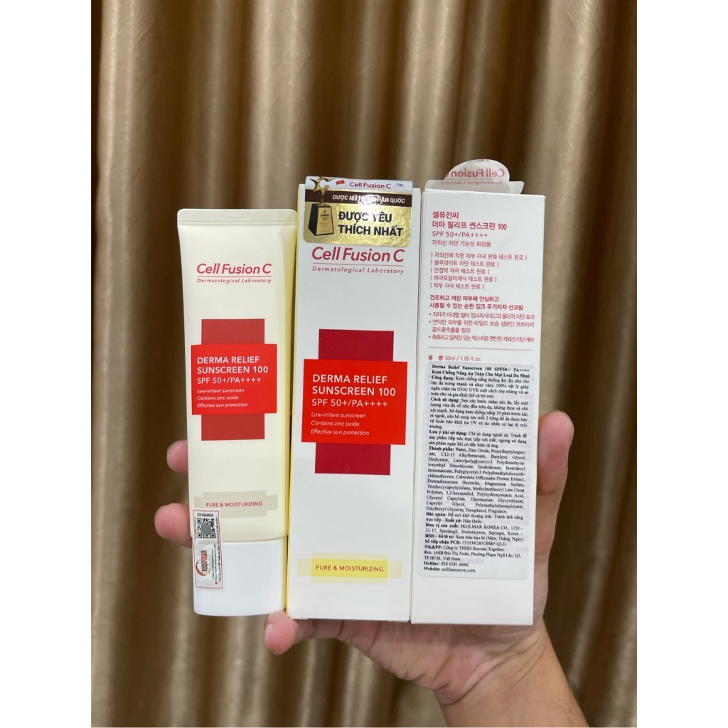 Kem Chống Nắng Cell Fusion C Laser UV/Advanced Clear/Derma Relief/ Tone Up Suncreen 100 SPF50+ PA++++ Hàn Quốc 10ml&50ml