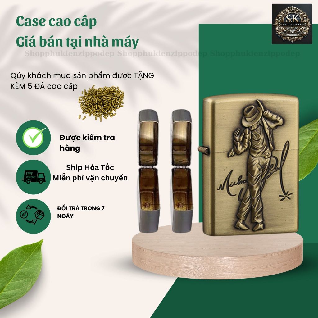 Case Zippo độc lạ, mẫu cao cấp ,  tặng 5 đá zippo (YMAICAL1)