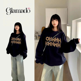 Áo sweater nữ In chữ Glamado chất liệu mềm mại oversize nữ form rộng, áo nỉ, sweater nỉ,áo sweater