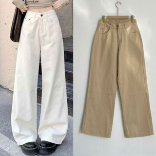 Quần xuông kaki bigsize nữ tôn dáng lưng cao vải dày dặn 50-95kg cho nàng chupy- Q527