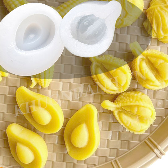 Khuôn làm bánh đậu xanh khuôn silicon quả sầu và quả bơ nhỏ