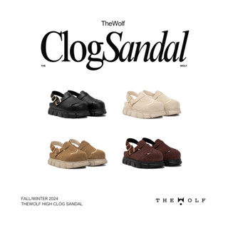 Dép sandal bánh mì tăng chiều cao nam nữ THEWOLF HIGH CLOG SANDAL - Đen bóng, Tan, Tobaco, Nâu cà phê