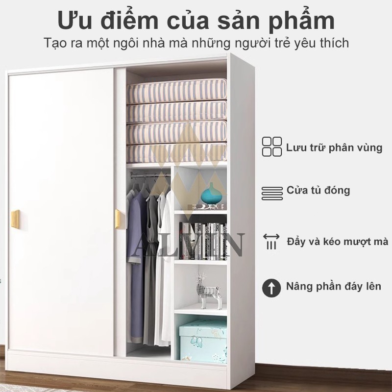 Tủ Quần Áo Cửa Lùa Melamine【Thiết Kế Tối Giản】FREE SHIP - Lắp Đặt 12H Siêu Bền Giá Rẻ | BigBuy360 - bigbuy360.vn