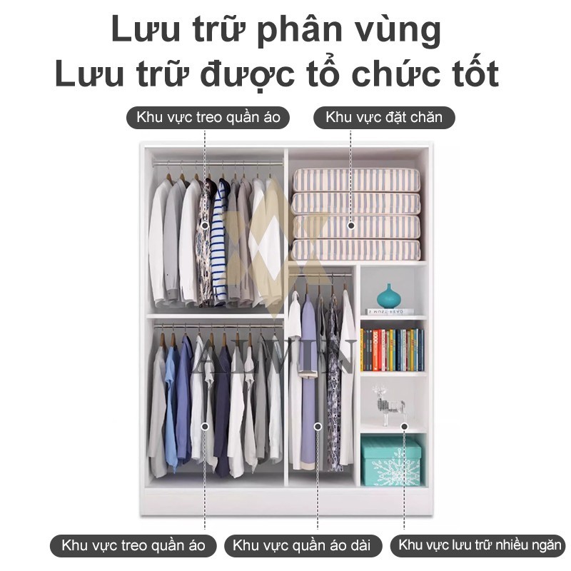 Tủ Quần Áo Cửa Lùa Melamine【Thiết Kế Tối Giản】FREE SHIP - Lắp Đặt 12H Siêu Bền Giá Rẻ | BigBuy360 - bigbuy360.vn