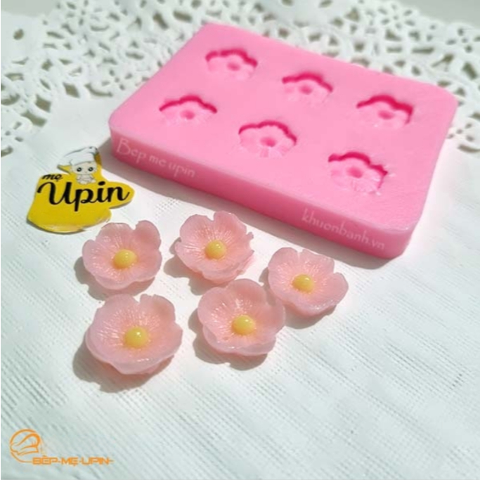 Khuôn silicon hoa mai đào vỉ 6 bông mẫu 3