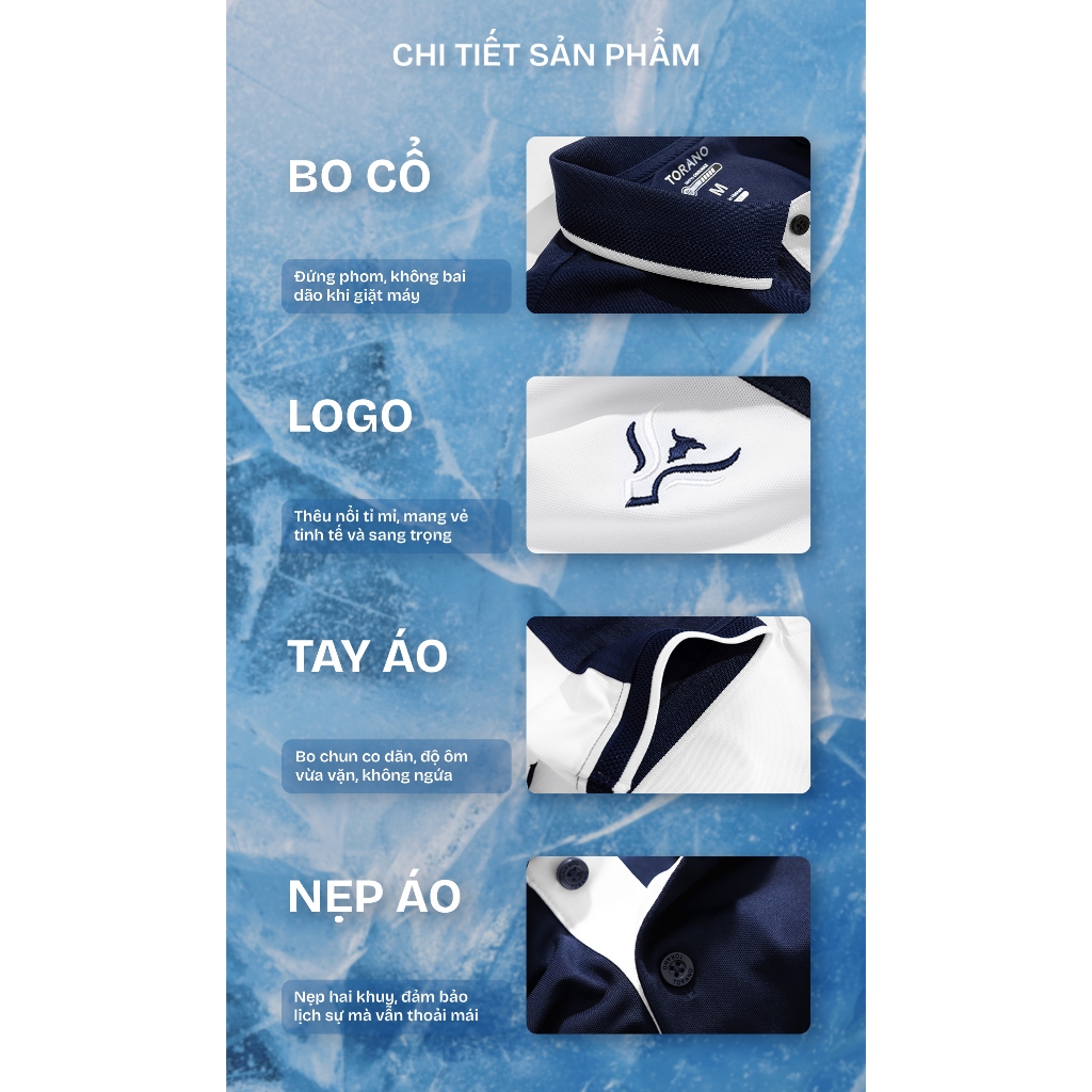 [Mát lạnh trong 3s đầu tiên] Áo polo nam TORANO EAGLEMAN POLO can phối, thấm hút tốt, nhanh khô, thoáng khí GSTP047 | BigBuy360 - bigbuy360.vn