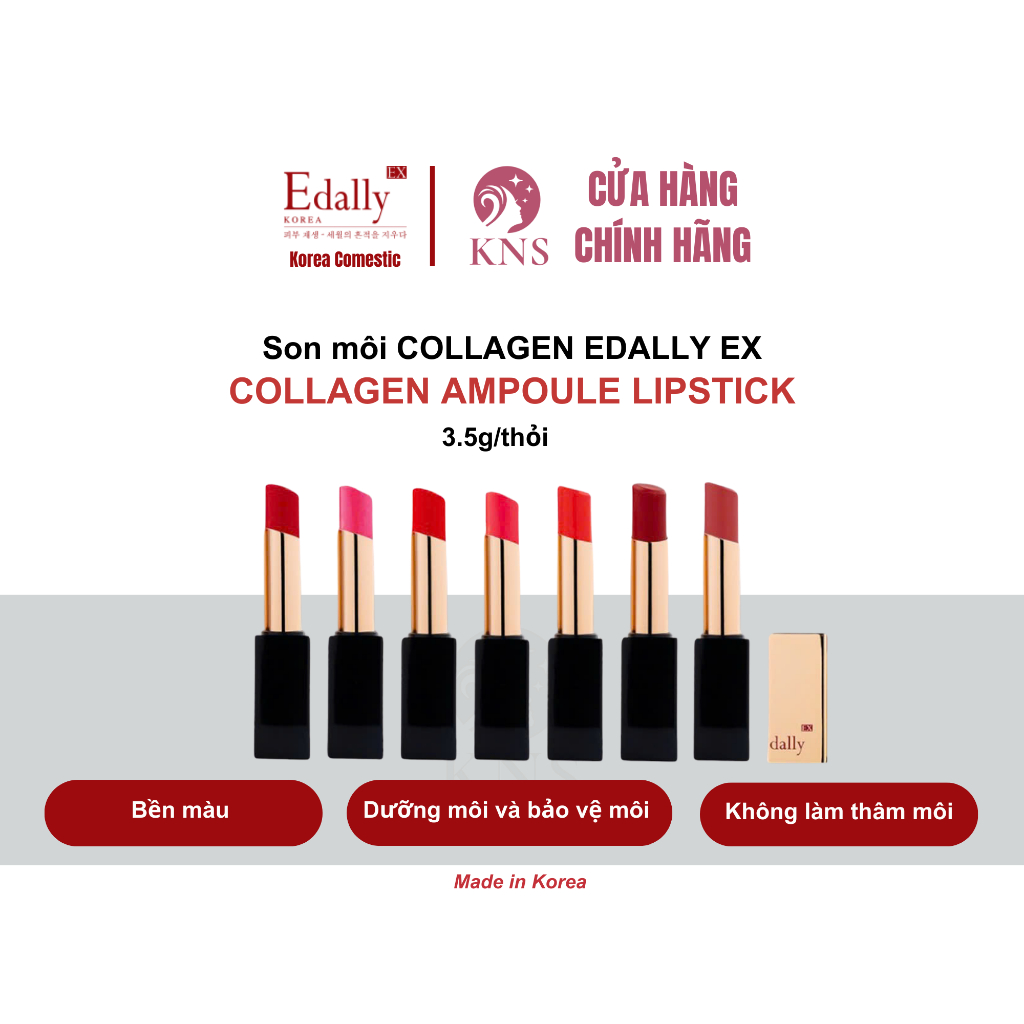 [CHÍNH HÃNG] SON LÌ COLLAGEN CAO CẤP EDALLY MỊN MÀNG, TONE MÀU QUYẾN RŨ, BỀN MÀU CẢ NGÀY