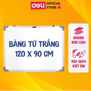 Bảng Từ Trắng DELI Kích Thước 120x90 cm Bảng Mica Từ Tính Nam Châm Bảng Fooc Trắng, Móc Treo Tường
