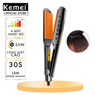 Máy bấm tóc Kemei KM-3114Y điều chỉnh 4 mức nhiệt dùng bấm phồng chân tóc, dập xù - Hàng chính hãng