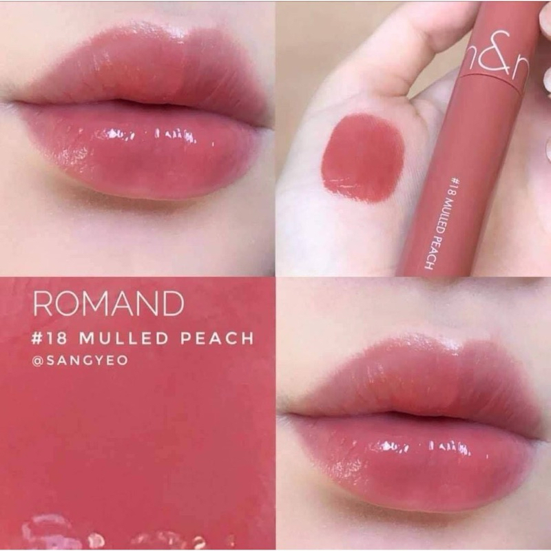 🌸Son Bóng Romand Juicy Lasting Tint -18 Mulled Peach- san hô ánh đào