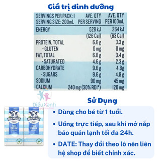 [ Deal Sock ] Hộp Sữa DEVONDALE Nguyên Kem 200ml - Sữa Úc Không Đường