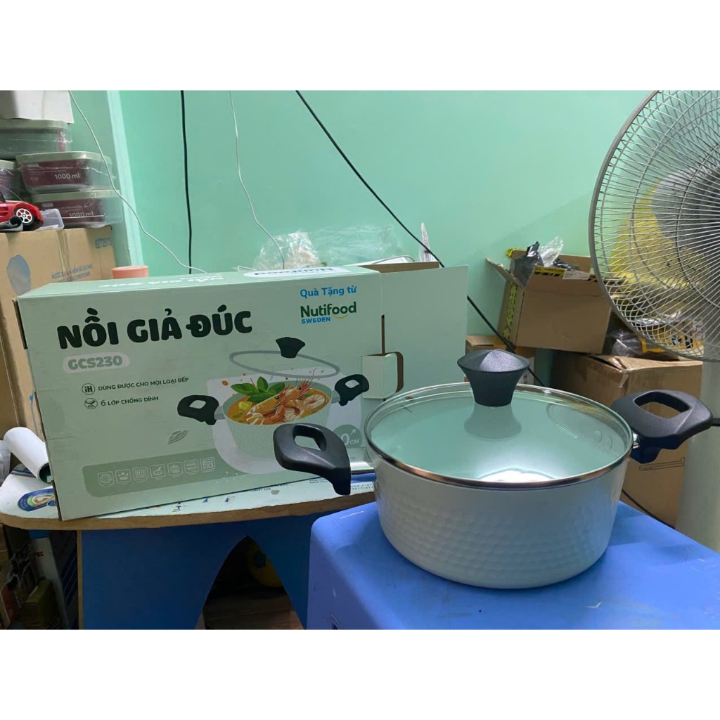NỒI GIẢ ĐÚC 20CM GREEN COOK ĐÁY TỪ QUÀ TẶNG SỮA NUTIFOOD