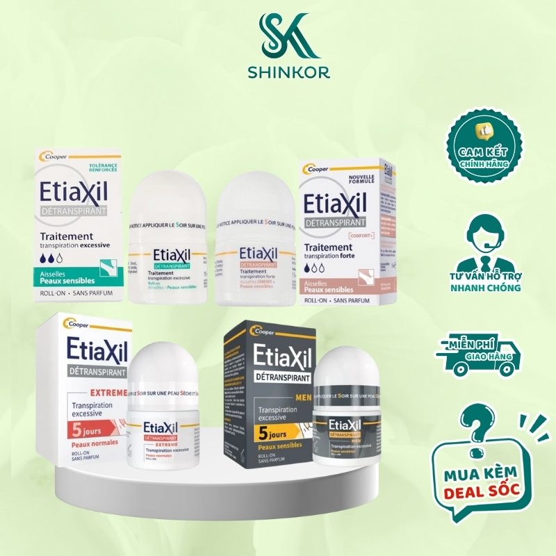 Lăn Khử Mùi Hỗ Trợ Cải Thiện Mùi Hôi chính hãng Etiaxil  Pháp 15ml