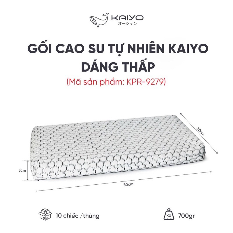Gối Cao Su Tự Nhiên Kaiyo Chính Hãng , Gối Kaiyo Cao Cấp Có Lỗ Thông Hơi