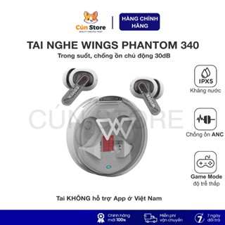 Tai nghe Bluetooth không dây Wings Phantom 340, chống ồn ANC, game mode độ trễ thấp | Bảo hành 6thg