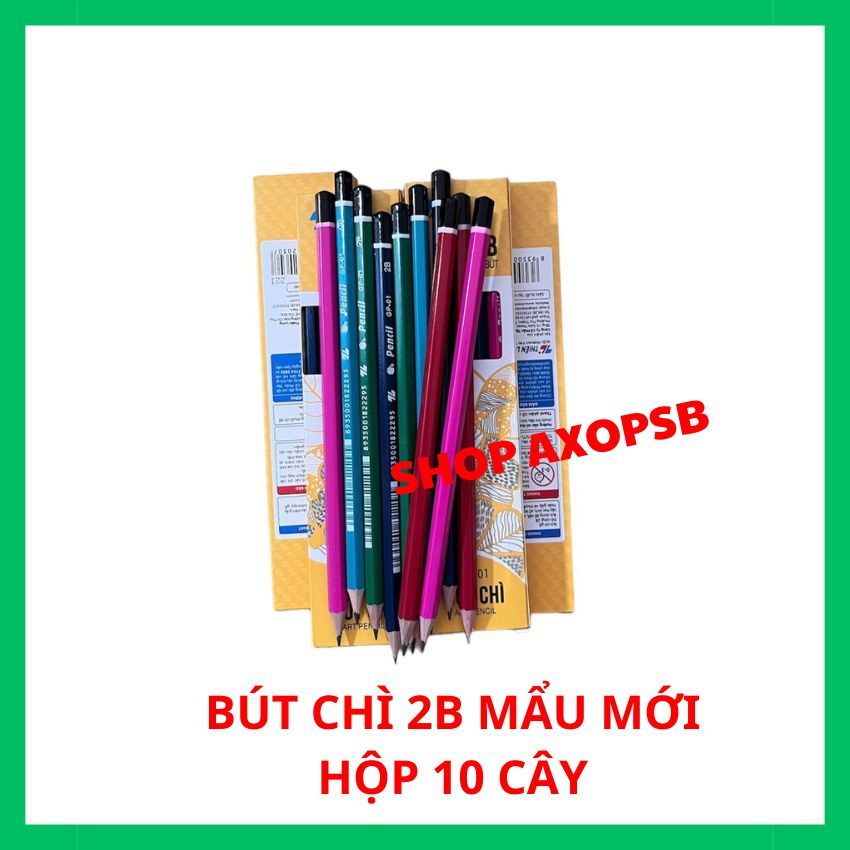 Combo 10 cây bút chì 2B, HB Thiên Long, nét đậm đẹp.