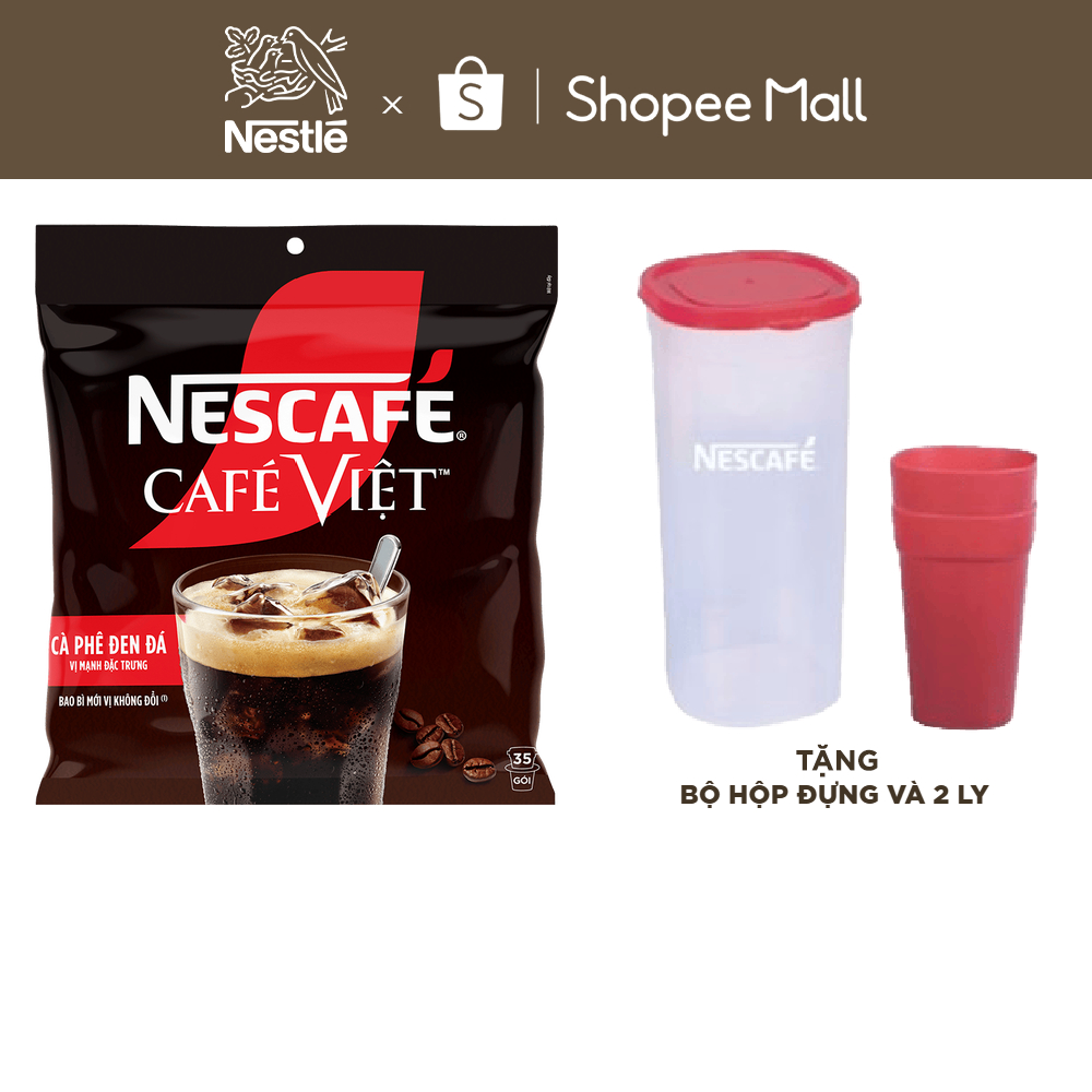 [Tặng Bộ hộp đựng và 2 ly NESCAFE] Cà phê đen hòa tan NESCAFE Café Việt (Túi 35 gói x 16g)