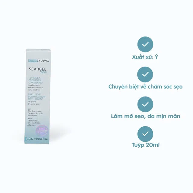 Gel dưỡng da DOTTORPRIMO Scargel Plus hỗ trợ mờ sẹo (Tuýp 20ml)