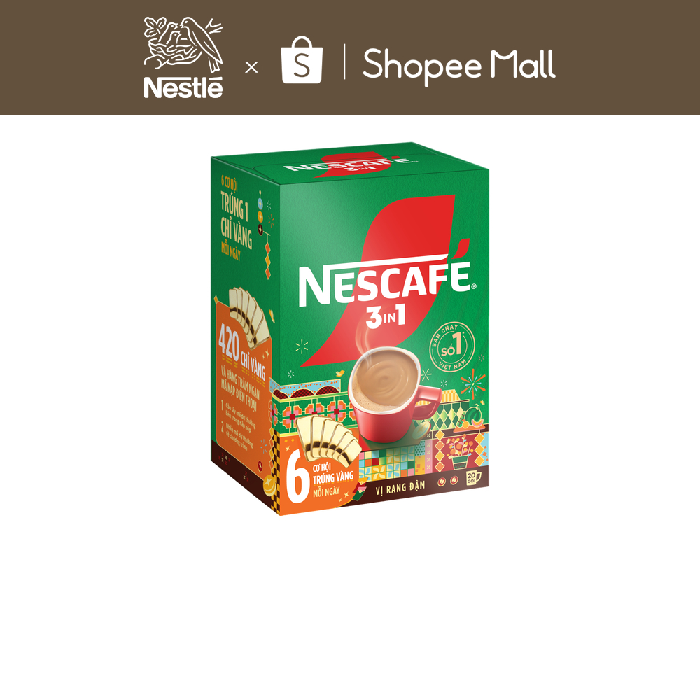 [CÀO TRÚNG THƯỞNG TẾT] NESCAFÉ 3in1 VỊ RANG ĐẬM (16g x 20 gói) - Phiên bản Tết 2025