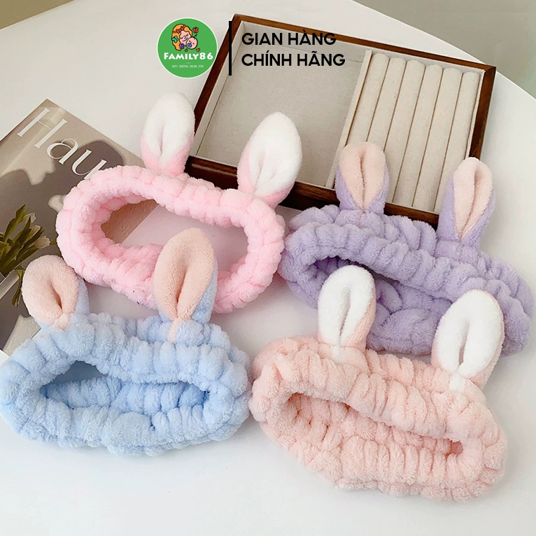 Băng Đô Cài Tóc Rửa Mặt, Băng Đô Rửa Mặt Tai Thỏ Vô Tri Dễ Thương Hài Hước Cute Nam Nữ - Bờm Cài Tóc