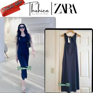 (Chính hãng size M) Váy midi ZARA 5039/335/800 sát nách cutout lưng kiểu buộc dây(kèm ảnh thật)