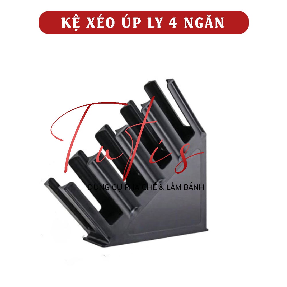 Kệ xéo 4 ngăn úp ly - Kệ úp ly nhựa