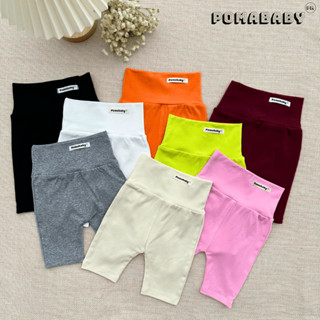  Quần Legging Đùi Cho Bé Gái Cạp Cao Không Chun Vải Thun Co Giãn Cực Yêu POMABABY 
