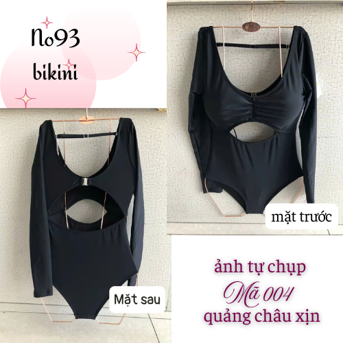 Bikini 1 mảnh sexy No93 bikini liền thân kín đáo dài tay dễ thương màu đen Đồ bơi nữ tay dài đi biển đẹp hở lưng | BigBuy360 - bigbuy360.vn