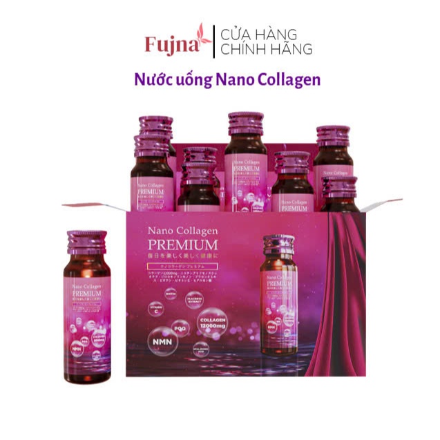 Nước uống Nano Collagen Premium 50000mg bổ sung NMN ngăn ngừa lão hóa, đẹp da (50ml x 10 chai)