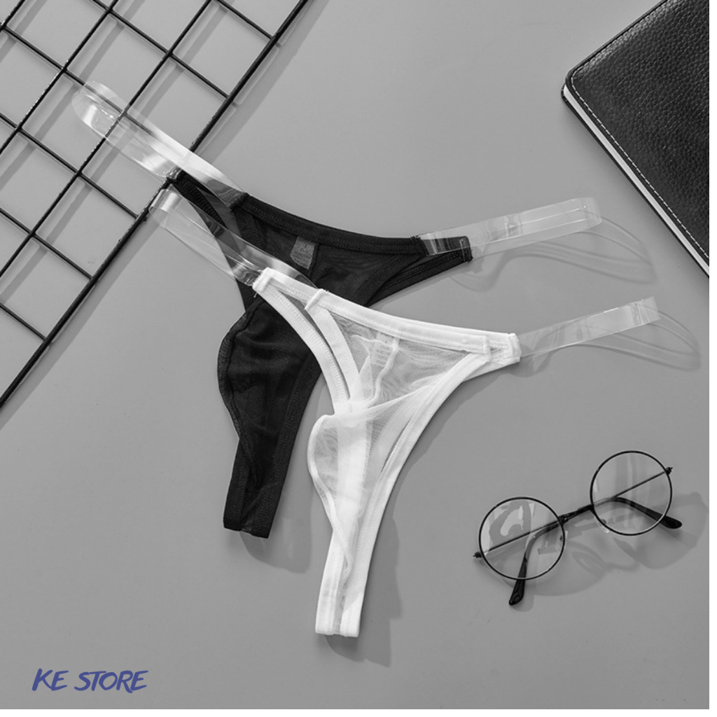Quần Lót Lọt Khe Thong Nam KE STORE, 2 Dây Bên Hông Trong Suốt Vải Lưới Mềm Mát,Thoáng Khí Quyến Rũ 