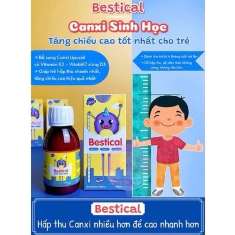 Canxi Bestical canxi sinh học bổ sung canxi và vitamin d3k2 giúp tăng chiều cao vượt trội cho bé