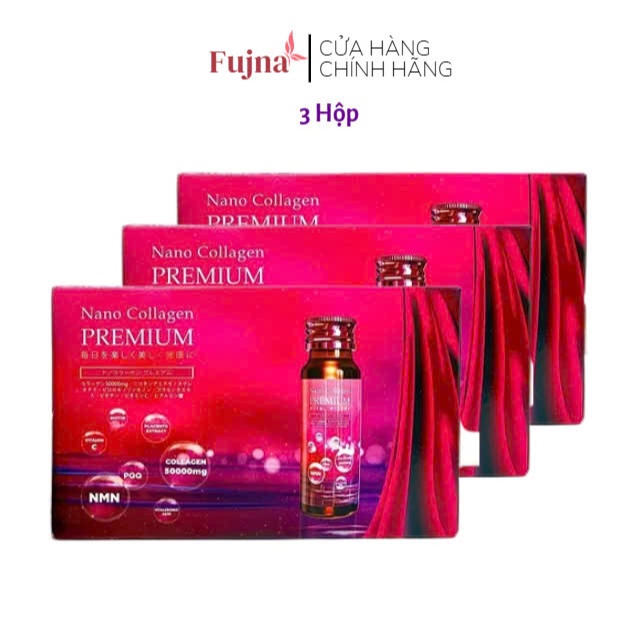 Combo 3 Hộp Nước uống Nano Collagen Premium 50000mg bổ sung NMN ngăn ngừa lão hóa, đẹp da (50ml x 10