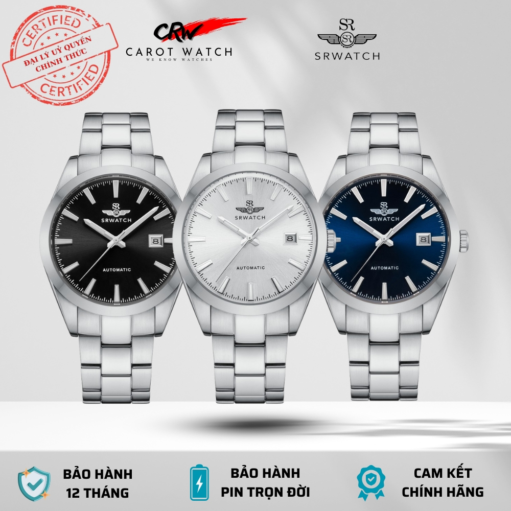 ĐỒNG HỒ NAM SRWATCH AUTOMATIC AT SG8888 CHÍNH HÃNG DÂY KIM LOẠI KÍNH SAPPHIRE CAROT WATCH
