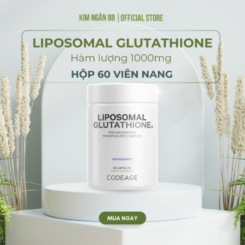 Viên uống Liposomal GLUTATHIONE 1000mg CODEAGE, 60 viên, thực phẩm bổ sung bảo vệ sức khỏe