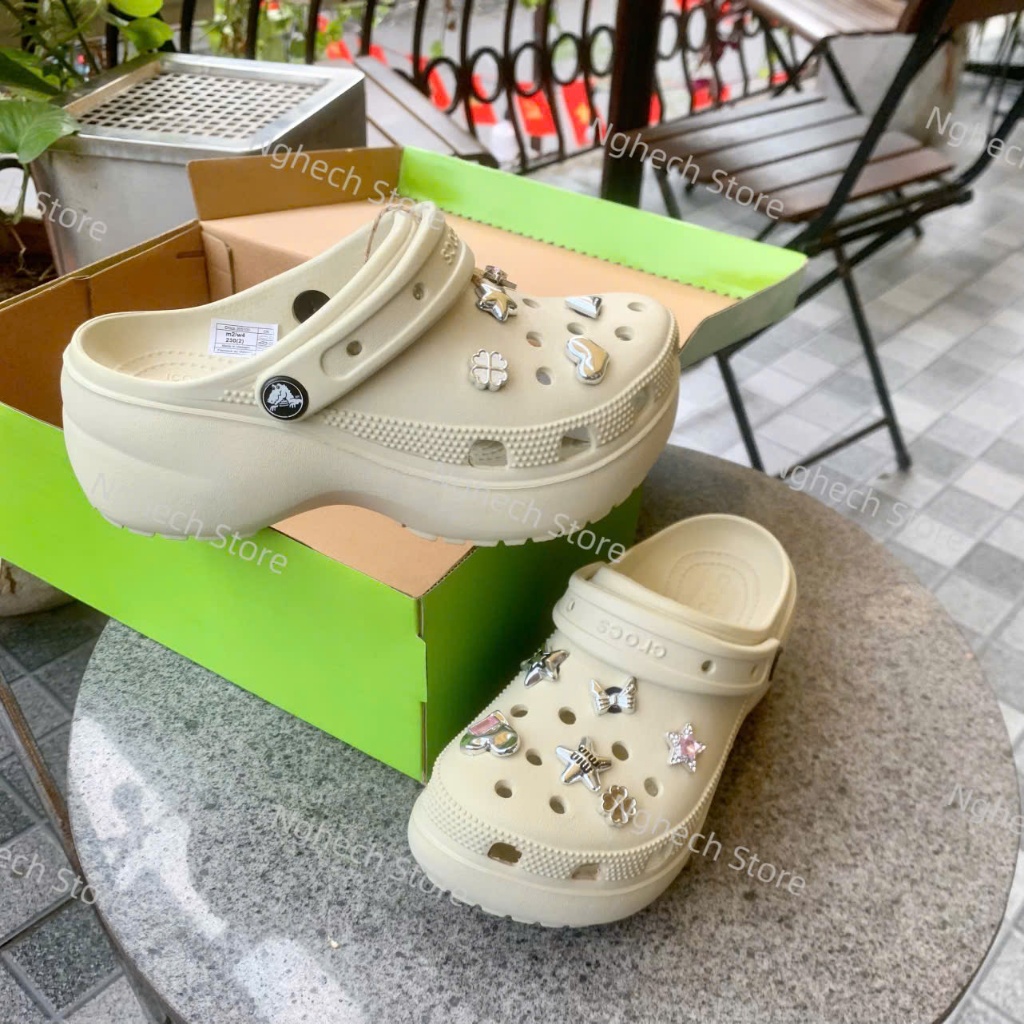 Dép Cross Classic Sandal Crush Clog nữ đế cao 5cm